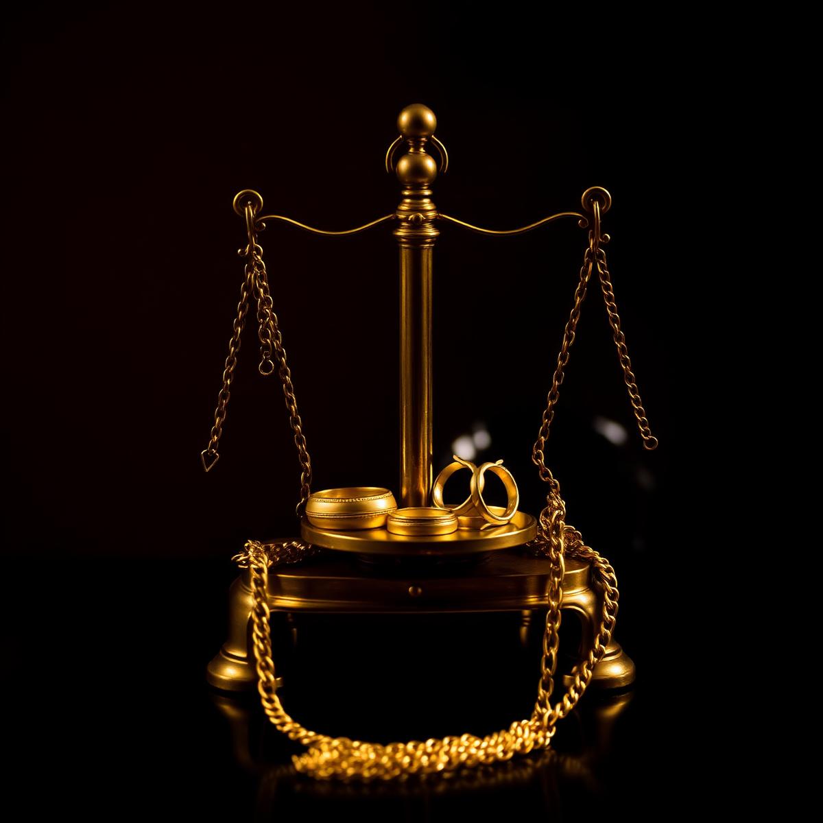 Antique brass scale weighing gold jewelry